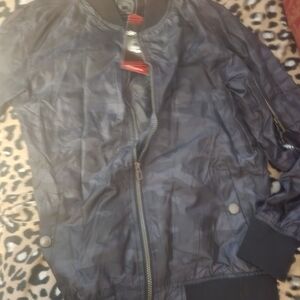 Boys Distortion Navy Bomber Jacket